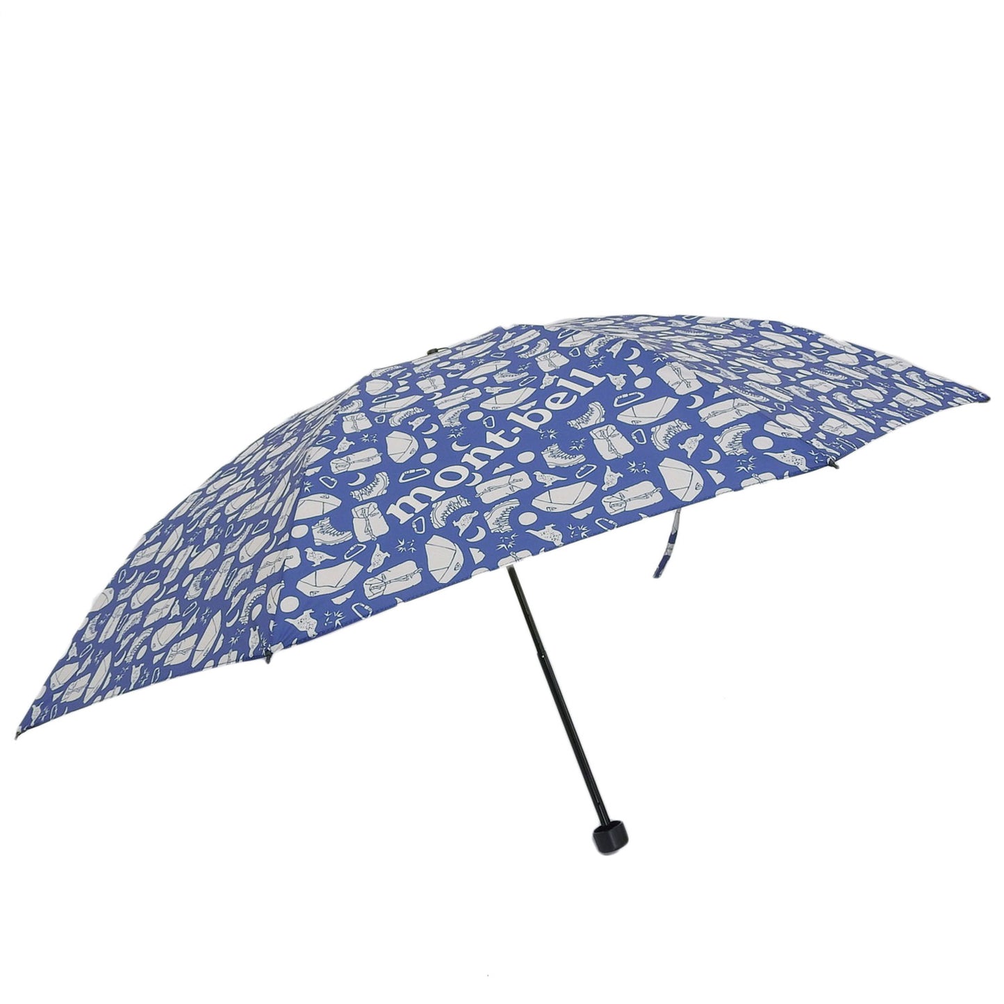 モンベル 日傘 折りたたみ 晴雨兼用 軽量 メンズ レディース 折り畳み傘 折りたたみ傘 UVカット 丈夫 トレッキング ネイビーマルチ プリント トレッキングアンブレラ 55 1128754THREE mont-bell