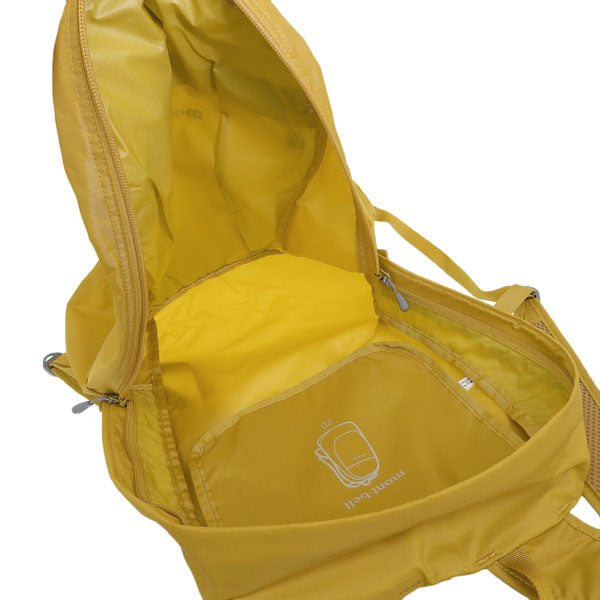 モンベル バッグ メンズ レディース リュックサック イエロー ポケッタブル デイパック 20 1133473YL mont-bell A4対応