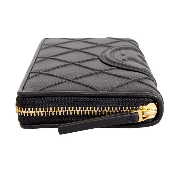 トリーバーチ 財布 レディース ラウンドファスナー長財布 OS レザー ブラック FLEMING SOFT ZIP CONTINENTAL WALLET 140344-001 TORY BURCH