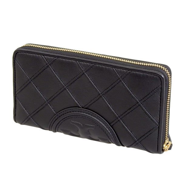 トリーバーチ 財布 レディース ラウンドファスナー長財布 OS レザー ブラック FLEMING SOFT ZIP CONTINENTAL WALLET 140344-001 TORY BURCH