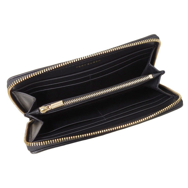 トリーバーチ 財布 レディース ラウンドファスナー長財布 OS レザー ブラック FLEMING SOFT ZIP CONTINENTAL WALLET 140344-001 TORY BURCH