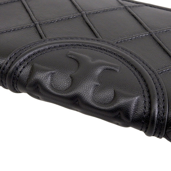 トリーバーチ 財布 レディース ラウンドファスナー長財布 OS レザー ブラック FLEMING SOFT ZIP CONTINENTAL WALLET 140344-001 TORY BURCH