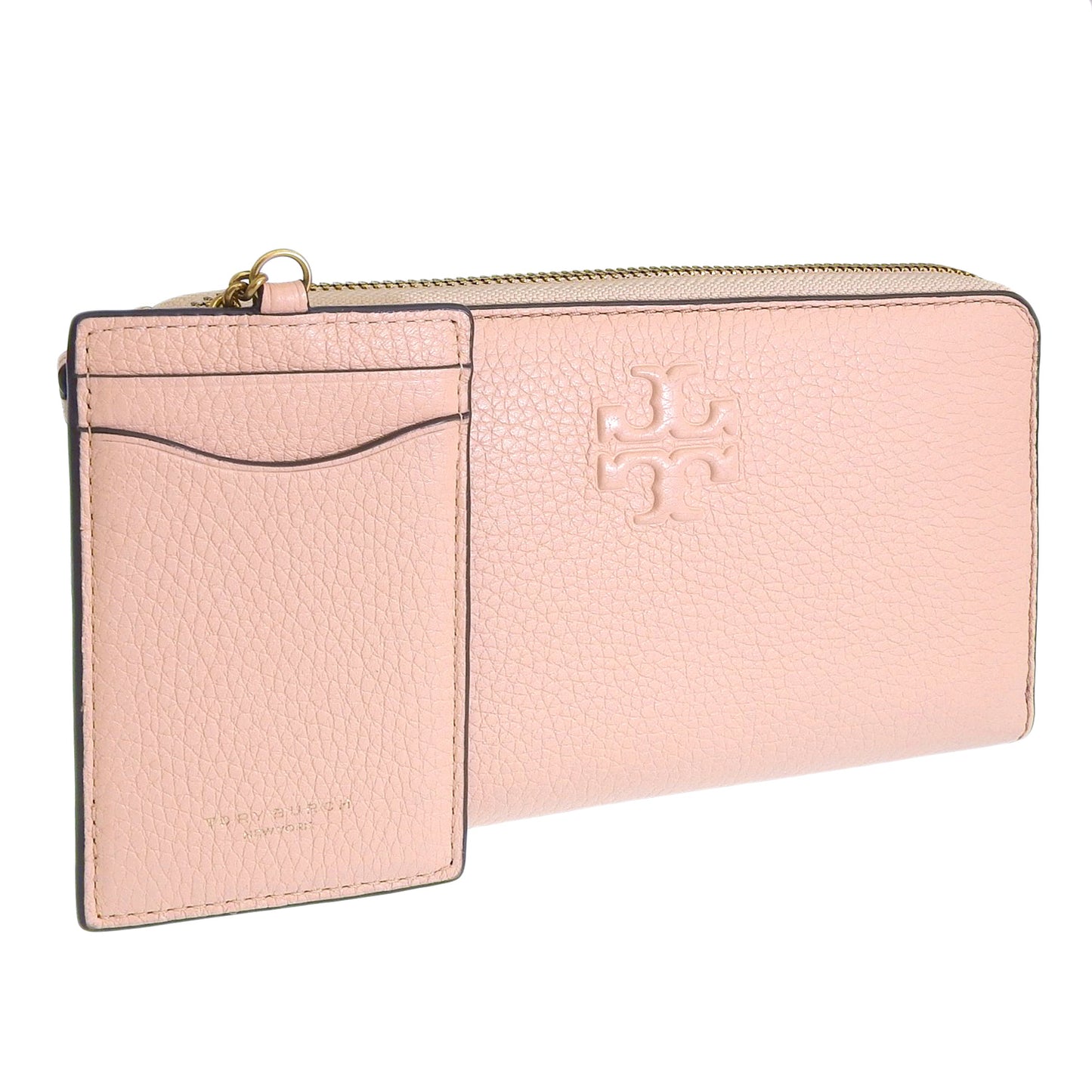 トリーバーチ 財布 レディース ラウンドファスナー長財布 アウトレット レザー ライトピンク テア THEA ZIP CONTINENTAL WALLET 146471-654 TORY BURCH