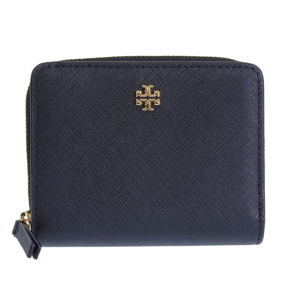 トリーバーチ 財布 レディース 二つ折り財布 アウトレット レザー ブラック エマーソン EMERSON MINI WALLET 147606-001 TORY BURCH