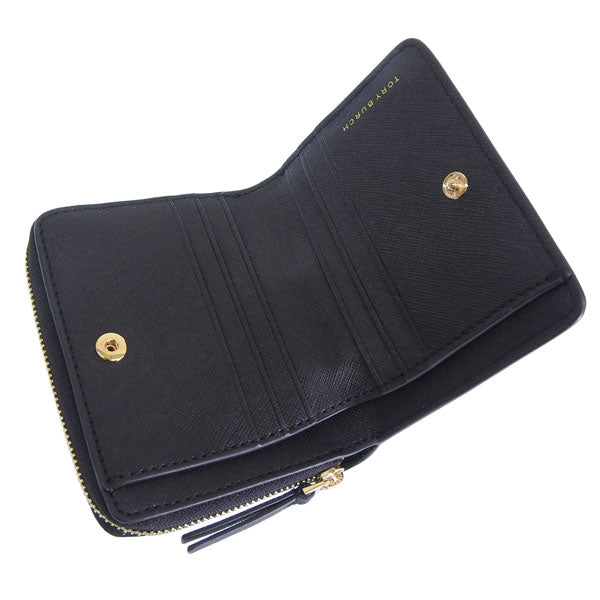 トリーバーチ 財布 レディース 二つ折り財布 アウトレット レザー ブラック エマーソン EMERSON MINI WALLET 147606-001 TORY BURCH