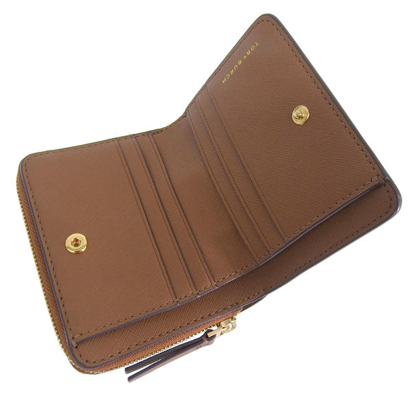 トリーバーチ 財布 レディース 二つ折り財布 アウトレット レザー ブラウン エマーソン EMERSON MINI WALLET 147606-909 TORY BURCH