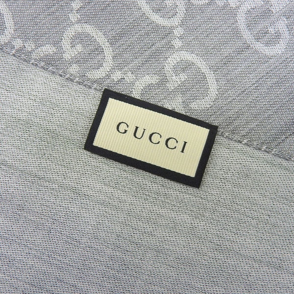 グッチ GUCCI ショップ袋付き GG柄ストール 女性 レディース プレゼントライトグレー ウール70%×シルク30% 1659043g6461400 アウトレット限定モデル ギフトケース付き ブランド