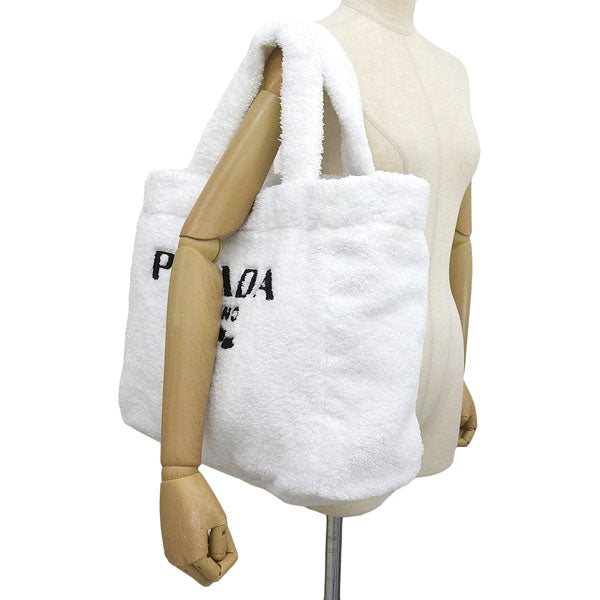 プラダ バッグ レディース トートバッグ アウトレット ホワイト SPUGNA-SHOPPING XL BAG 1BG130 SPUGNA BIANCO NERO PRADA A4対応