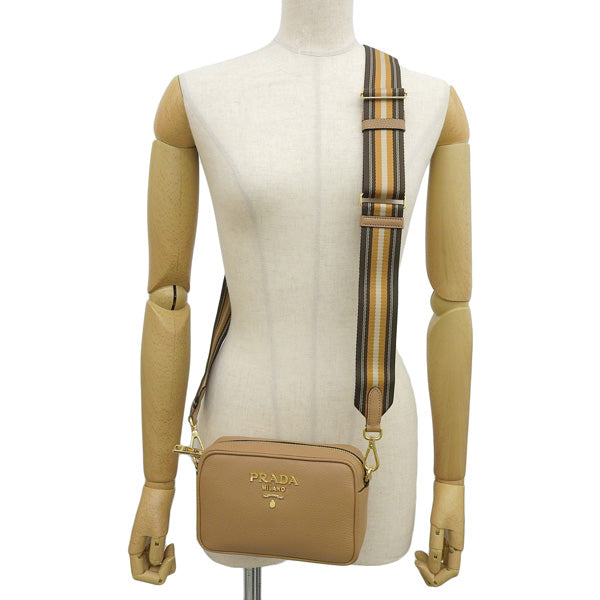 プラダ バッグ レディース ショルダーバッグ アウトレット レザー ブラウン バンドリエラ BANDOLIERA 1BH096VIPH-CARA PRADA 母の日 土日祝も毎日発送します