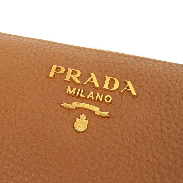 プラダ 小物 レディース ポーチ アウトレット TU レザー ブラウン CONTENITORE 1ND004 VIT.DAINO AVENA PRADA 母の日 土日祝も毎日発送します