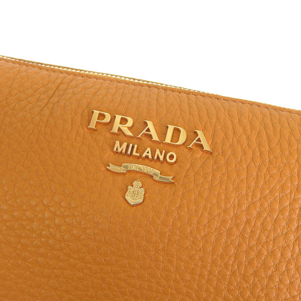 プラダ 小物 レディース ポーチ アウトレット TU レザー オーカー CONTENITORE 1ND004 VIT.DAINO ORCA PRADA 母の日 土日祝も毎日発送します