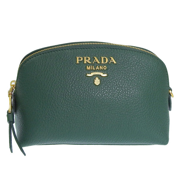 プラダ 小物 レディース ポーチ アウトレット TU レザー グリーン CONTENITORE 1ND005 VIT.DAINO BILIARDO PRADA 母の日 土日祝も毎日発送します