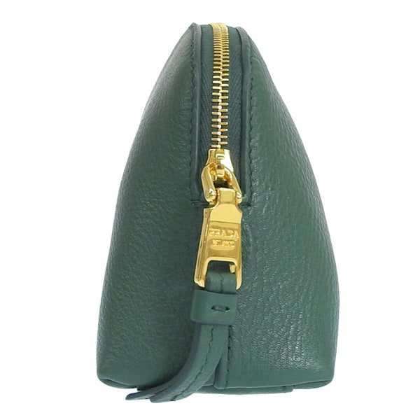 プラダ 小物 レディース ポーチ アウトレット TU レザー グリーン CONTENITORE 1ND005 VIT.DAINO BILIARDO PRADA 母の日 土日祝も毎日発送します