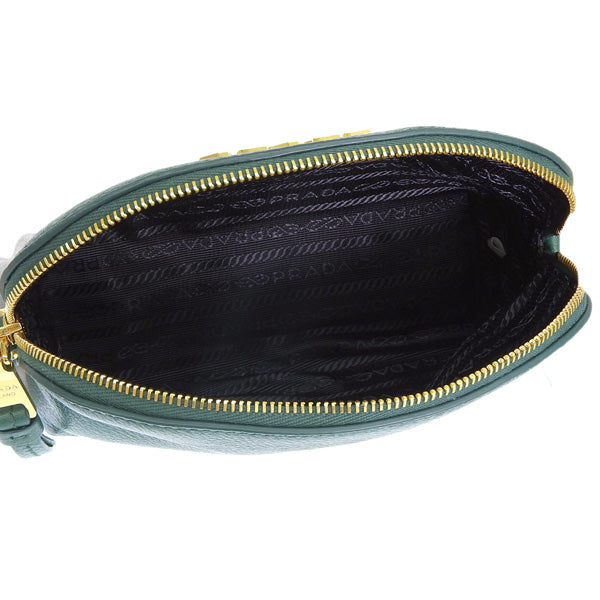 プラダ 小物 レディース ポーチ アウトレット TU レザー グリーン CONTENITORE 1ND005 VIT.DAINO BILIARDO PRADA 母の日 土日祝も毎日発送します