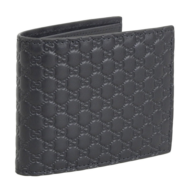 グッチ 財布 メンズ 二つ折り財布 アウトレット マイクログッチシマレザー ネイビー O MWL 260987BMJ1N4009 GUCCI 母の日 土日祝も毎日発送します