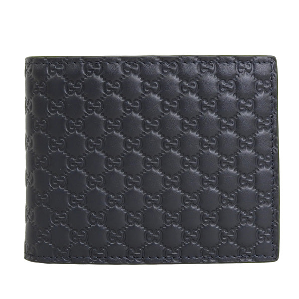 グッチ 財布 メンズ 二つ折り財布 アウトレット マイクログッチシマレザー ネイビー O MWL 260987BMJ1N4009 GUCCI 母の日 土日祝も毎日発送します
