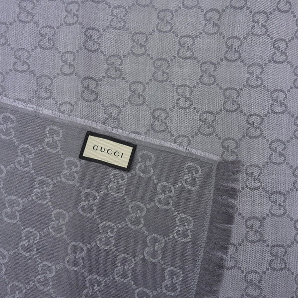 グッチ マフラー レディース アウトレット ストール スカーフ ウール シルク グレー GGWEBLONG 2823903G7041962 GUCCI