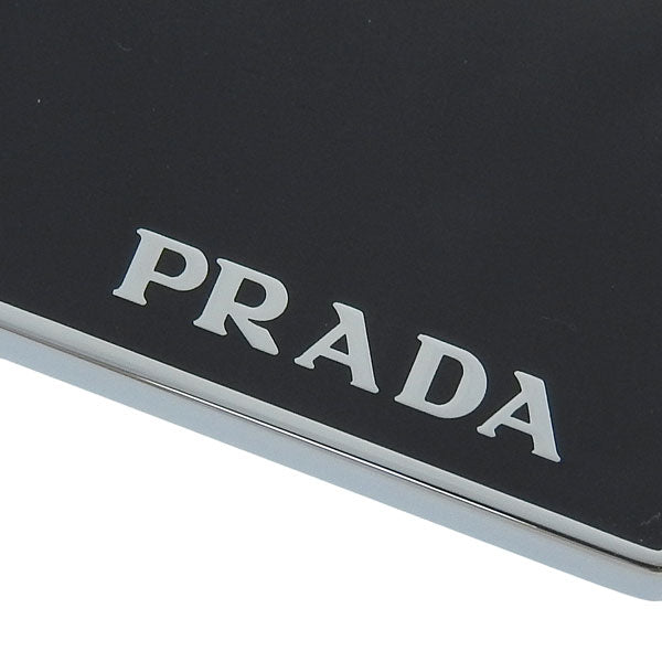 プラダ キーリング キーチャーム レディース アウトレット シルバー×ブラック PORTACHIAVI SMALTO ACCIAIO+SMALTO NERO 2PS021 PRADA