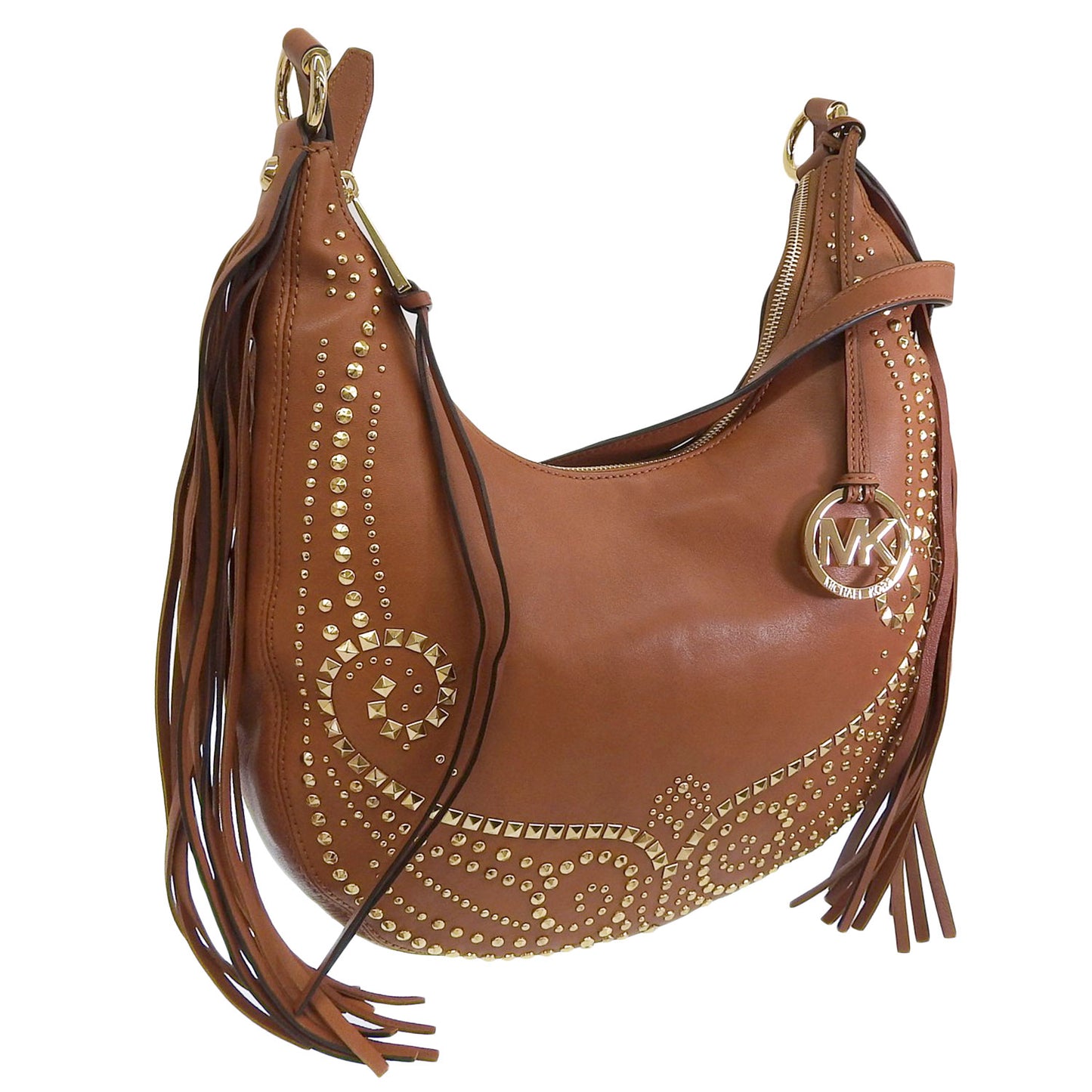 マイケルコース バッグ レディース ショルダーバッグ レザー ブラウン RHEA STUDDED MD SLOUCHY SHLDR 30F4GRAL6L-230 MICHAEL KORS