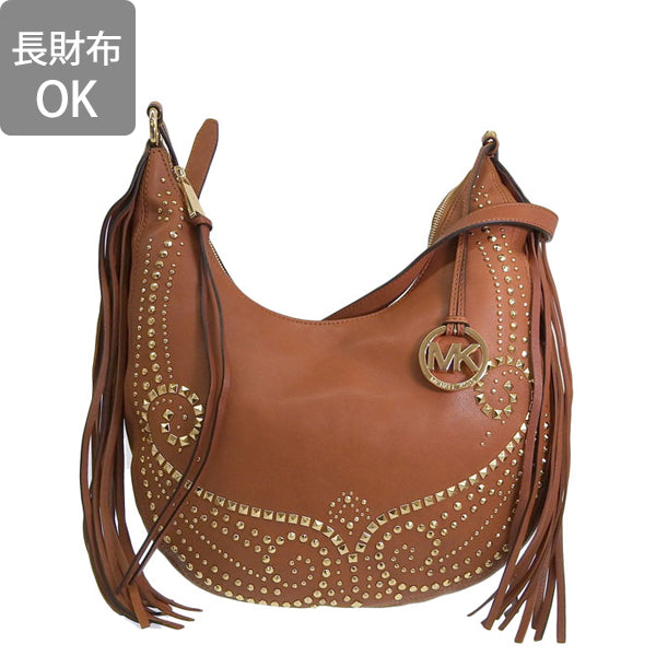 マイケルコース バッグ レディース ショルダーバッグ レザー ブラウン RHEA STUDDED MD SLOUCHY SHLDR 30F4GRAL6L-230 MICHAEL KORS