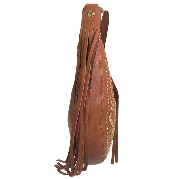 マイケルコース バッグ レディース ショルダーバッグ レザー ブラウン RHEA STUDDED MD SLOUCHY SHLDR 30F4GRAL6L-230 MICHAEL KORS