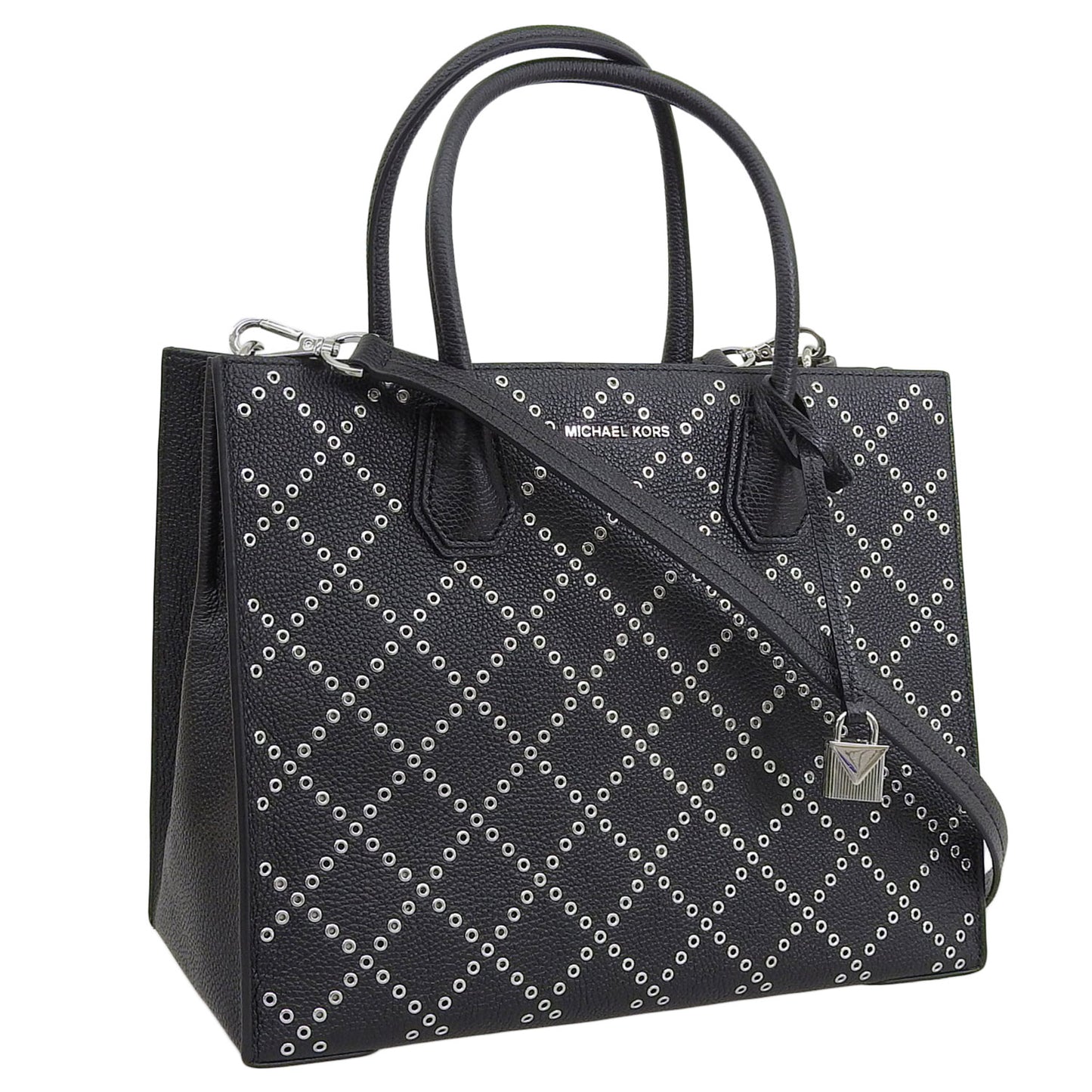 マイケルコース バッグ レディース トートバッグ ショルダーバッグ 2WAY レザー ブラック MERCER STUD&GROMMET KORS STUDIO LG CONV TOTE 30F7SZ4T3U-001 MICHAEL KORS