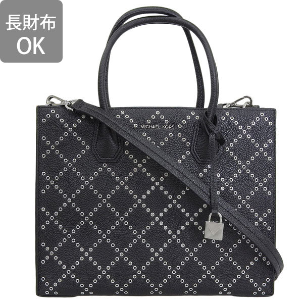 マイケルコース バッグ レディース トートバッグ ショルダーバッグ 2WAY レザー ブラック MERCER STUD&GROMMET KORS STUDIO LG CONV TOTE 30F7SZ4T3U-001 MICHAEL KORS