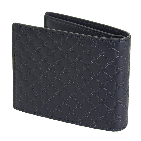 グッチ 財布 メンズ 二つ折り財布 アウトレット マイクログッチシマレザー ネイビー O MWL 333042BMJ1N4009 GUCCI 母の日 土日祝も毎日発送します