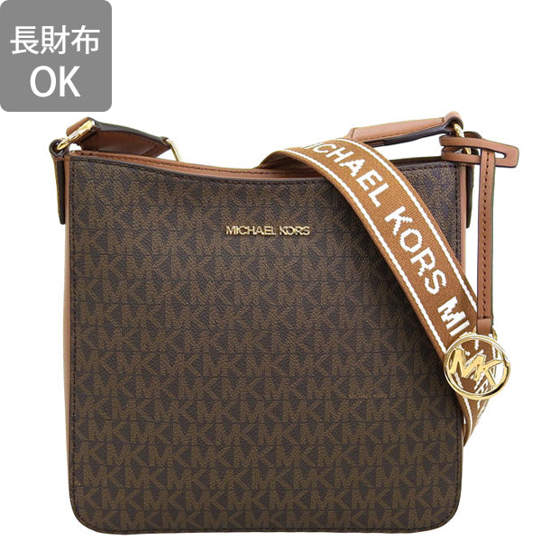 マイケルコース バッグ レディース ショルダーバッグ アウトレット コーティングキャンバス ブラウン シグネチャー JETSET TRAVEL SM NS XBODY 35S5GTVC1B-BROWN MICHAEL KORS