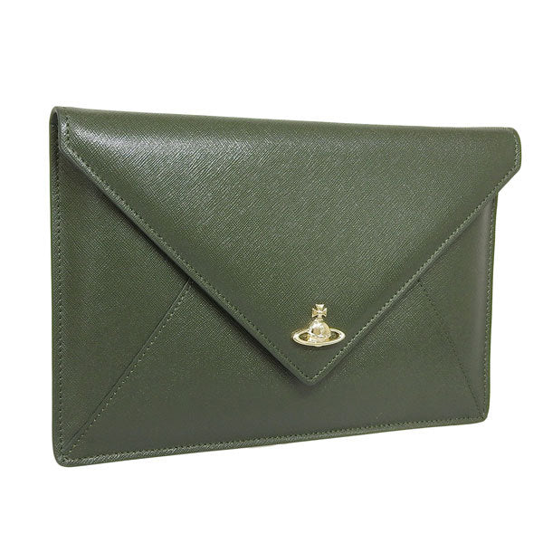 ヴィヴィアン・ウエストウッド VIVIENNE WESTWOOD VICTORIA ENVELOP クラッチバッグ バッグ レザー グリーン レディース 5204000840565m403 30日間返品保証 代引手数料無料 楽天スーパーセール