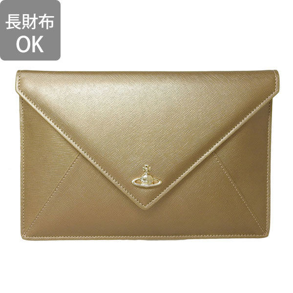 ヴィヴィアン・ウエストウッド VIVIENNE WESTWOOD VICTORIA ENVELOP クラッチバッグ バッグ レザー ゴールド レディース 5204000840565r401 30日間返品保証 代引手数料無料 楽天スーパーセール