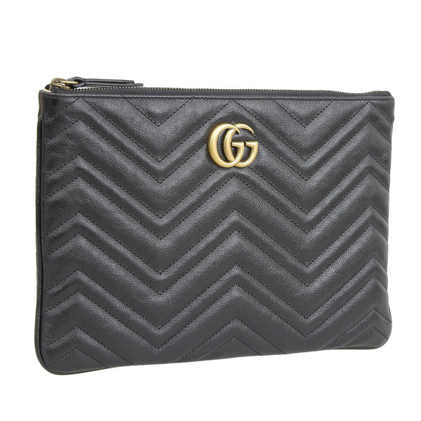 グッチ バッグ レディース クラッチバッグ レザー ブラック GGマーモント 5255410OLET1000 GUCCI 母の日 土日祝も毎日発送します