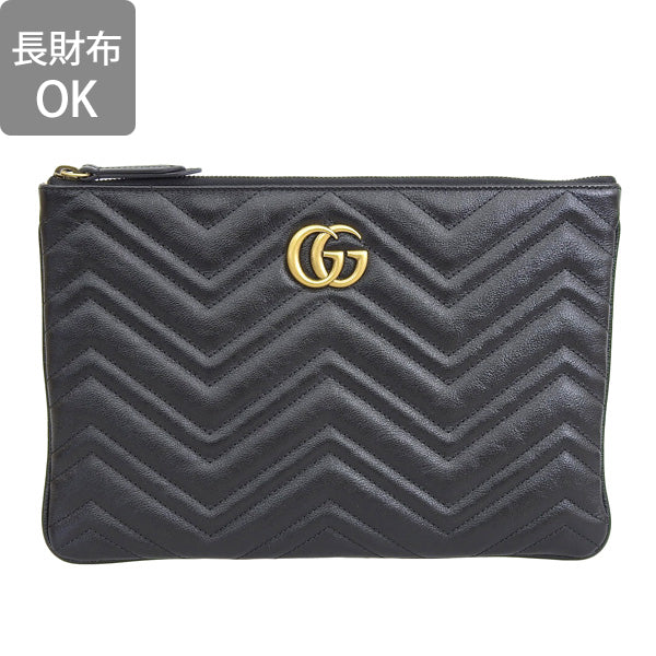 グッチ バッグ レディース クラッチバッグ レザー ブラック GGマーモント 5255410OLET1000 GUCCI 母の日 土日祝も毎日発送します