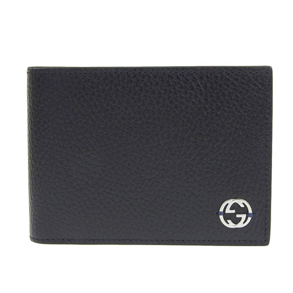 グッチ GUCCI 二つ折り財布 財布 札入れ レザー ブラック×ブルー メンズ 611229cao2n1040 アウトレット 母の日 土日祝も毎日発送します