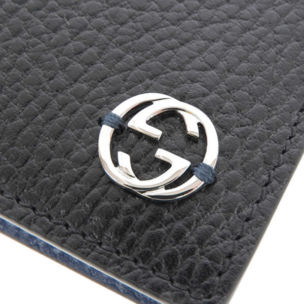 グッチ GUCCI 二つ折り財布 財布 札入れ レザー ブラック×ブルー メンズ 611229cao2n1040 アウトレット 母の日 土日祝も毎日発送します