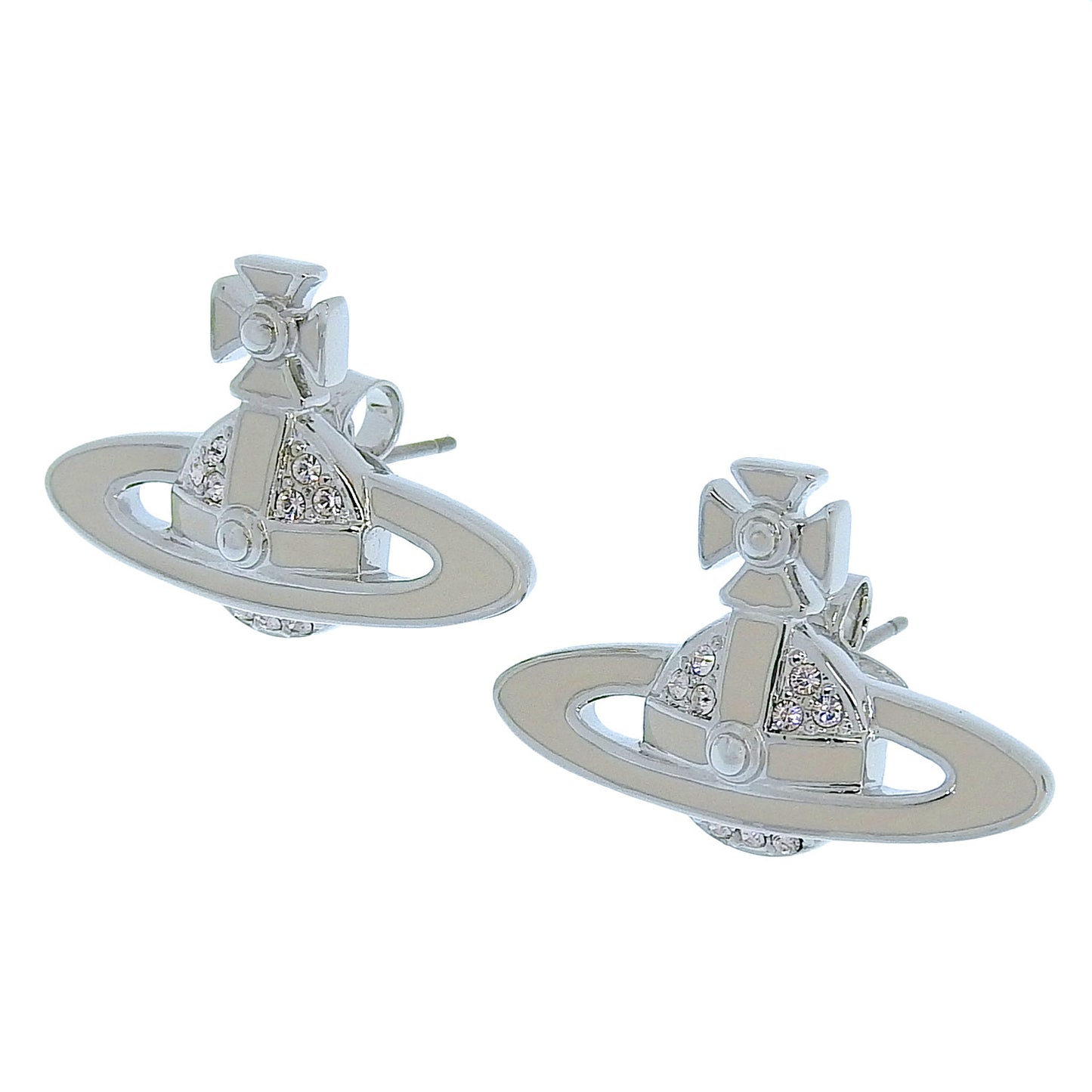 ヴィヴィアンウエストウッド アクセサリー レディース ピアス シルバー×ベージュ NEIL MINI BAS RELIEF PENDANT-EARRINGS 6201032402P188 VIVIENNE WESTWOOD