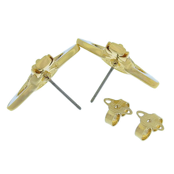 ヴィヴィアンウエストウッド アクセサリー レディース ピアス ゴールド×ホワイト NEIL MINI BAS RELIEF PENDANT-EARRINGS 6201032402R281 VIVIENNE WESTWOOD