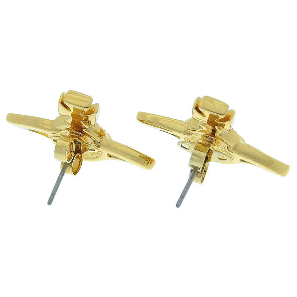 ヴィヴィアンウエストウッド アクセサリー レディース ピアス ゴールド×ベージュ NEIL MINI BAS RELIEF PENDANT-EARRINGS 6201032402R516 VIVIENNE WESTWOOD