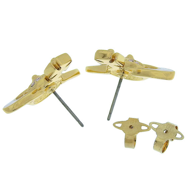 ヴィヴィアンウエストウッド アクセサリー レディース ピアス ゴールド×ベージュ NEIL MINI BAS RELIEF PENDANT-EARRINGS 6201032402R516 VIVIENNE WESTWOOD