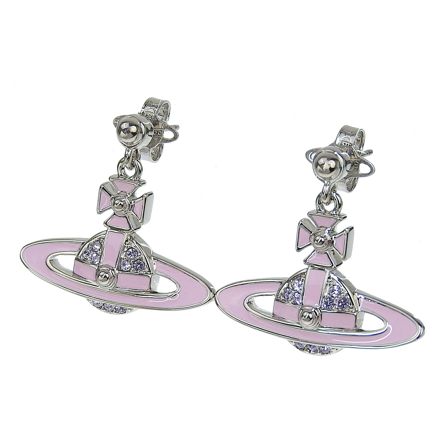 ヴィヴィアンウエストウッド アクセサリー レディース ピアス アウトレット プラチナム×ピンク NEIL MINI BAS RELIEF EARRINGS 6202014L02P595