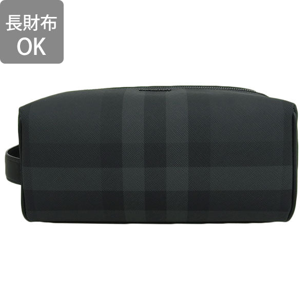 バーバリー バッグ メンズ セカンドバッグ クラッチバッグ トラベルポーチ チャコールグレー MS WASHBAG BRT 8070279-A1208 BURBERRY