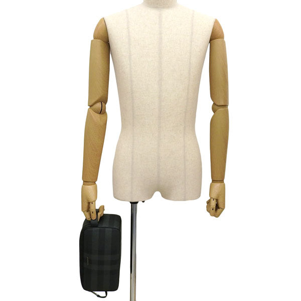 バーバリー バッグ メンズ セカンドバッグ クラッチバッグ トラベルポーチ チャコールグレー MS DOUBLE ZIP WASHBAG BRT 8071854-A1208 BURBERRY