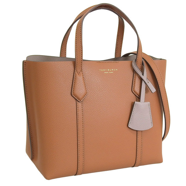 トリーバーチ バッグ レディース ショルダーバッグ レザー ブラウン PERRY TRIPLE-COMPARTMENT SMALL TOTE 81928-905 TORY BURCH 母の日 土日祝も毎日発送します