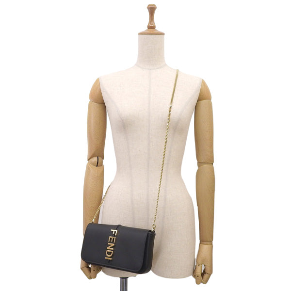 フェンディ バッグ レディース ショルダーバッグ レザー ブラック 8BS076A5DYF0KUR FENDI 母の日 土日祝も毎日発送します