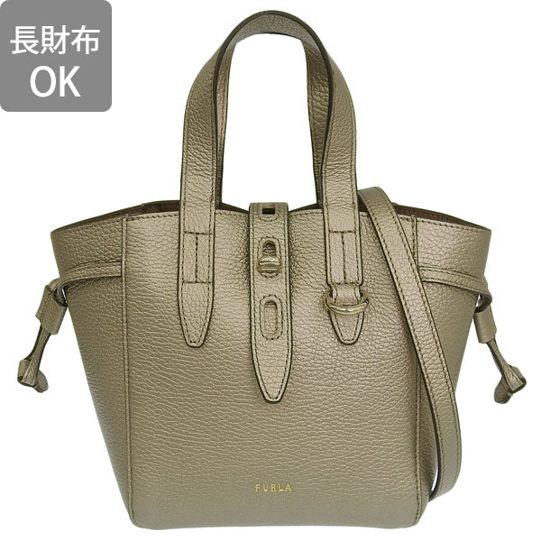 フルラ バッグ レディース ショルダーバッグ トートバッグ 2WAY アウトレット レザー トープメタル ネット ミニ FURLA NET-TOTE MINI BAG BASRFUAR52000TAM00
