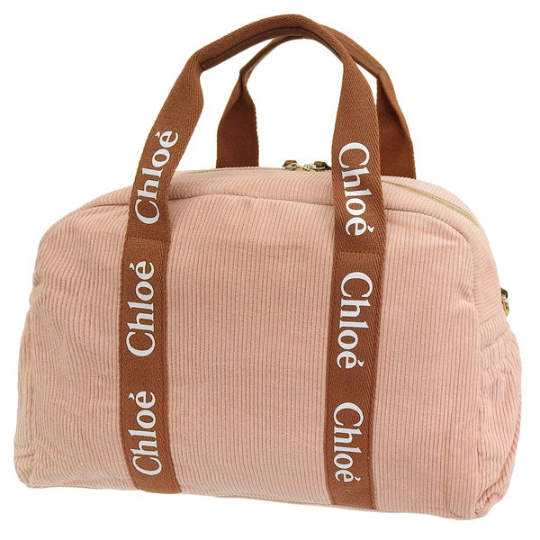 クロエ バッグ レディース トートバッグ ショルダーバッグ マザーズバッグ ペアレントバッグ コットン ピンク SAC A LANGER C20347-454 Chloe KIDS クロエキッズ 大人もOK A4対応