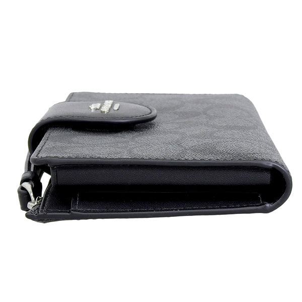 コーチ 長財布 レディース アウトレット チャコール×ブラック SIG CLRBLK TECH WLT C2874SVTSQ COACH 一粒万倍日 母の日 土日祝も毎日発送します
