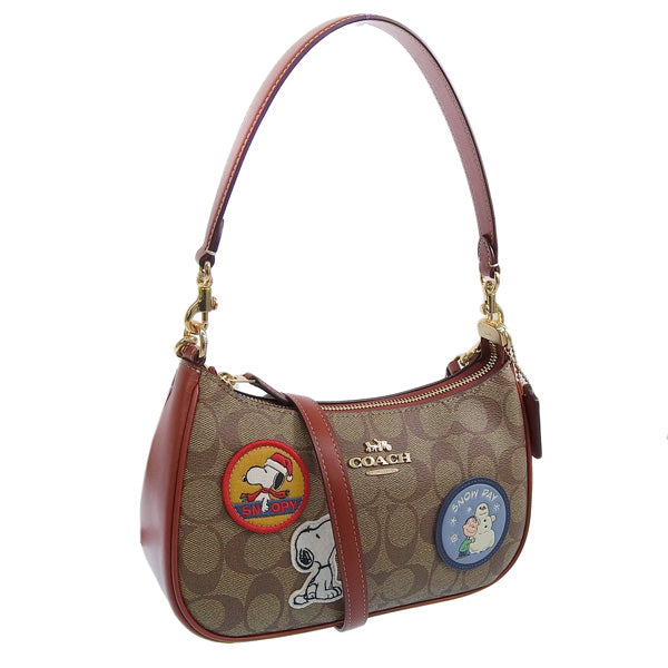 コーチ バッグ レディース 2WAY ショルダーバッグ アウトレット カーキ/レッドウッドマルチ SIGNATURE SNOOPY PATCHES TERI CE848IMT1O COACH 母の日 土日祝も毎日発送します