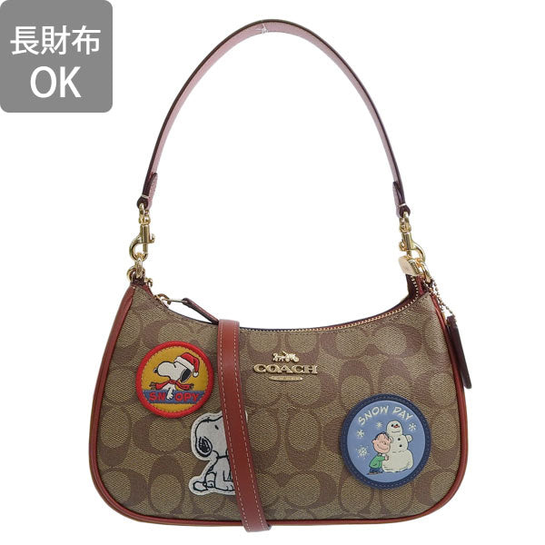 コーチ バッグ レディース 2WAY ショルダーバッグ アウトレット カーキ/レッドウッドマルチ SIGNATURE SNOOPY PATCHES TERI CE848IMT1O COACH 母の日 土日祝も毎日発送します