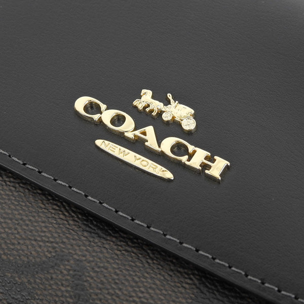 コーチ 財布 レディース 二つ折り財布 アウトレット ブラウン×ブラック SIG BLK SM TFD WLT CE930IMAA8 COACH 母の日 土日祝も毎日発送します
